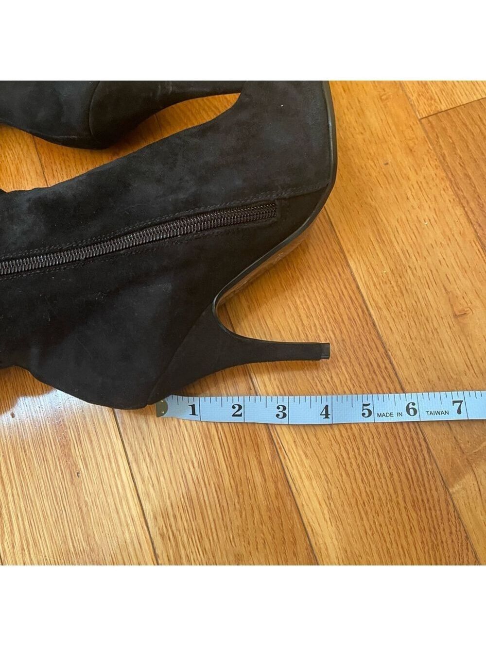 ALDO Yolando Black Suede Leather over the knee high heels boots Sz 37 - Picture 10 of 12